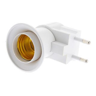 EU Plug to E27 LED Light Bulb Adapter Socket Holder with Switch