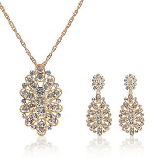 Graceful Alloy With Rhinestone Jewelry Set Including Necklace,Earrings(More Colors)