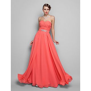 A line/Princess Sweetheart Floor length Chiffon Grace Evening/Prom Dress