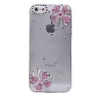 Four leaved Clover Pattern Metal Jewelry Back Case for iPhone 5/5S