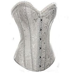 CAOJI Womens Sexy White Strapless Corset and T back