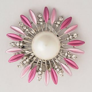 Sunflower Shaped With Rhinestone Pearl Brooch(More Colors)