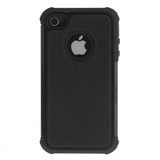 2 in 1 Design Hexagon Pattern Hard Case with Silicone Inside Cover for iPhone 4/4S (Assorted Colors)