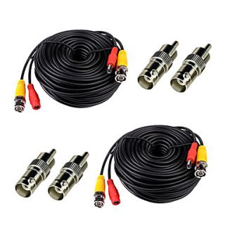 2 Pack 150ft Feet Security Camera BNC RCA Video Power Cables
