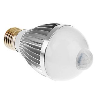E27 6W 3000K Warm White Light LED Alumnum Motion Sensor Bulb (85 265V)