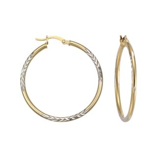 Diamond Cut Hoop Earrings, Womens