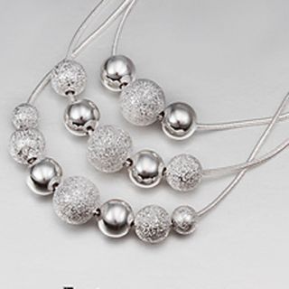 MISS U Womens Silver Beads Necklace