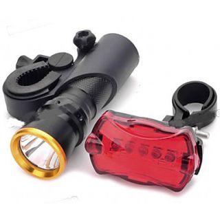 3 Mode LED Bike Head Light 7 Mode 5 LED Tail Red Light with Mount (3xAAA)