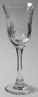Tiffin Franciscan 17724 2 Wine Glass   Stem# 17724,Cut Floral&Scales