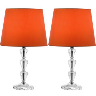 Safavieh Indoor 1 light Dylan Orange Shade Tiered Crystal Orb Table Lamp (set Of 2)