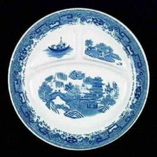 McNicol Blue Willow Grill Plate, Fine China Dinnerware   Restaurant, Blue Houses