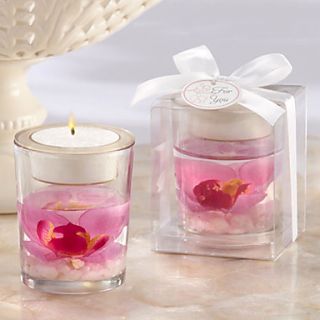 3Modern Style Phalaenopsis Glass Candle Holder