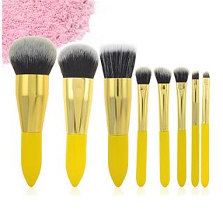Pro High Quality 8 PCs Synthetic Hair Lemon Handle Makeup Brush Set