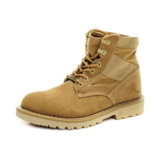 Mens Leather Flat Heel Work Safety Boots With Lace up