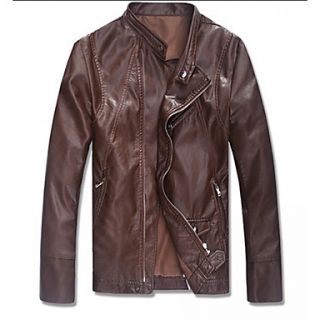 MenS Stand Collar Washed Jacket