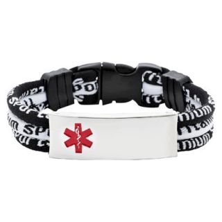 Hope Paige Medical ID Titanium Sport Bracelet   Black/White (Medium)