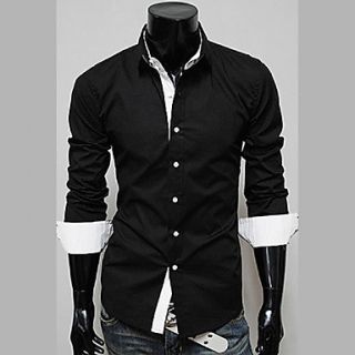 Mens Stand Collar Hot Selling Long Sleeve Shirt