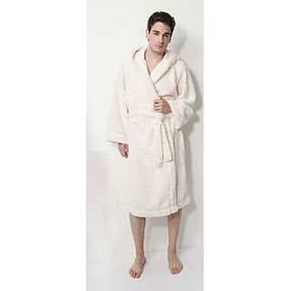 Bath Robe,100% Cotton Man White Solid Colour Short Garment Thicken