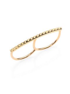 Zoe Chicco 14K Yellow Gold Pyramid Bar Two Finger Ring   Gold