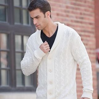 Mens V Neck White Buckle Sweaters Coat