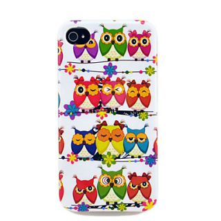 Pretty Owls Glossy TPU Soft Case for iphone 4S/4