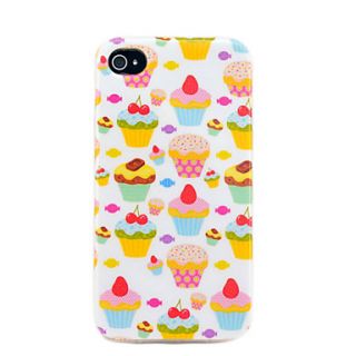 Pretty Strawberry Cakes Pattern TPU Soft Back Case Cover for iphone 4S/4