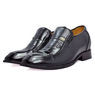 Mens Leather Wedge Heel Loafers Shoes