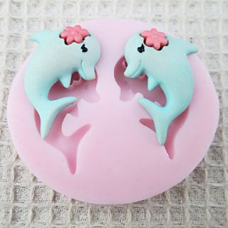 A Pair of Dolphin Silicone Mold Fondant Molds Sugar Craft Tools Chocolate Mould For Cakes
