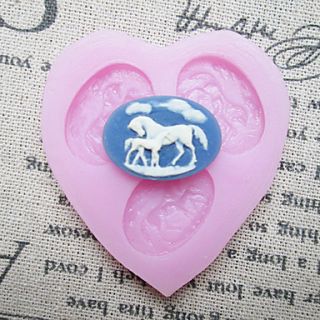 Three Holes Horse Silicone Mold Fondant Molds Sugar Craft Tools Resin flowers Mould Molds For Cakes