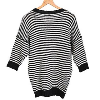Womens Fashion Zebra Sweater Crew Neck Pullover Stripe Knitwear Jumper