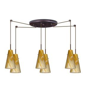 Besa Lighting BEL 6JC 4124HN BR Cierro Pendant