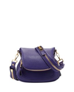 Womens Jennifer Medium Leather Crossbody Bag, Purple   Tom Ford