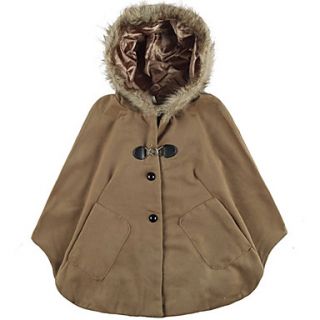 Womens Fashion Cape Coat Faux Fur Hooded Batwing Pocket Cloak Poncho Dolman Shawl Outerwear