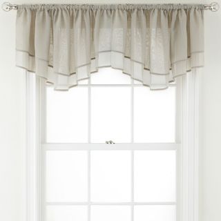 MARTHA STEWART MarthaWindow Voile Double Layered Ascot Valance, French Taupe