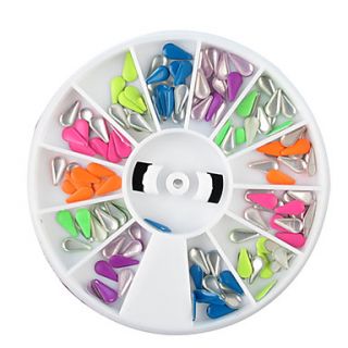 1PCS Wheel Colorful Waterdrop Shape Rivet Nail Decorations