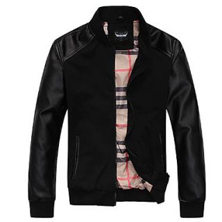 Mens Casual PU Leather Jacket