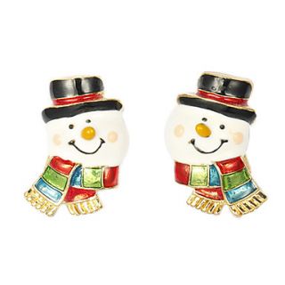 Snowman shaped Clip Earrings
