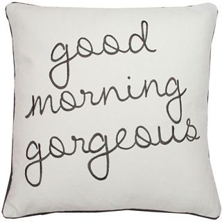Good Morning Gorgeous Decorative Pillow, Charcoal