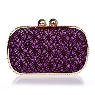 Jiminy Womens Top Grade Lace Evening Clutch Bag(Purple)