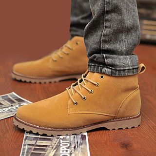 Mens Leather Flat Heel Ankle Combat Boots(More Colors)