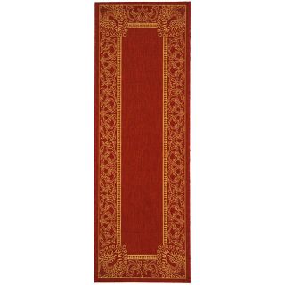 Indoor/ Outdoor Abaco Red/ Natural Runner (24 X 911)