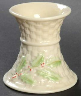 Belleek Pottery (Ireland) Enchanted Holly Single Light Candlestick, Fine China D