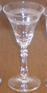 Bryce Old Lace Sherry Glass   Stem #784, Band #567, Geometric Etch