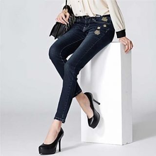 Womens Slim Cotton Long Jeans