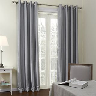 (One Pair Grommet Top) Contemporary Grey Stripes Room Darkening Curtain