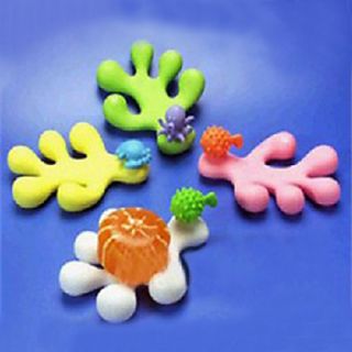 Plastic Coral Shaped Soap Dishes, Random Color, W10cm x L13.4cm x H2cm