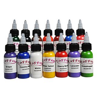 Best Tattoo Inks Kits With 14 Color (Bottle/1Oz) Common Ink 14Set