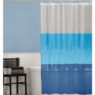 Maytex 3D Colorblock Shower Curtain, Blue