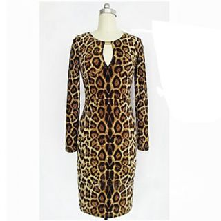 Womens Sexy Leopard Bodycon Dress