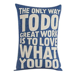 20 THE ONLY WAY TO DO GREAT WORK Cotton/Linen Decorative Pillow Cover